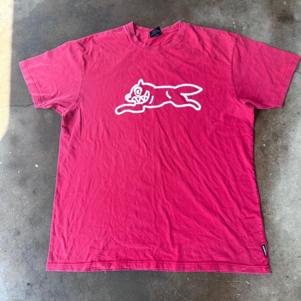 Icecream T-Shirt Mens 2X Red Excellent Running Dog Graphic Streetwear Tee